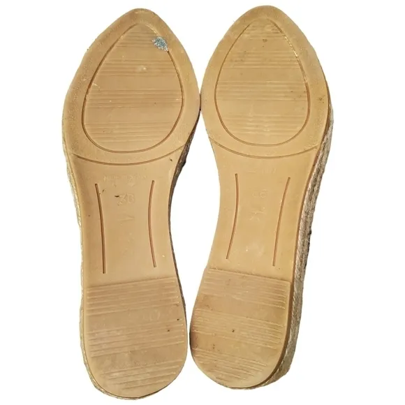 Viscata Barcelona Rascassa Navy Blue Canvas &amp; Jute Espadrille Flats (Size 36)