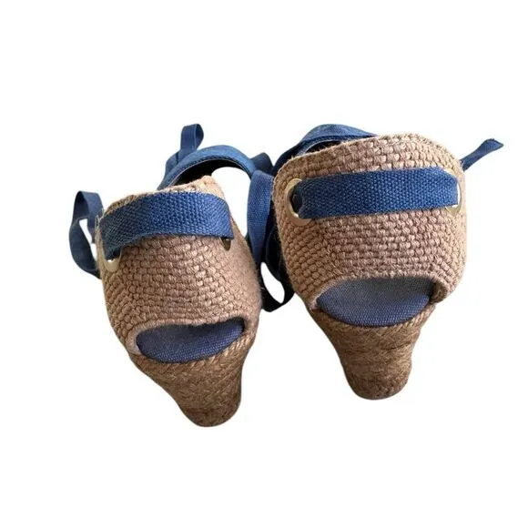 Viscata Barcelona Sagaro Canvas Espadrille Wedges in blue 37