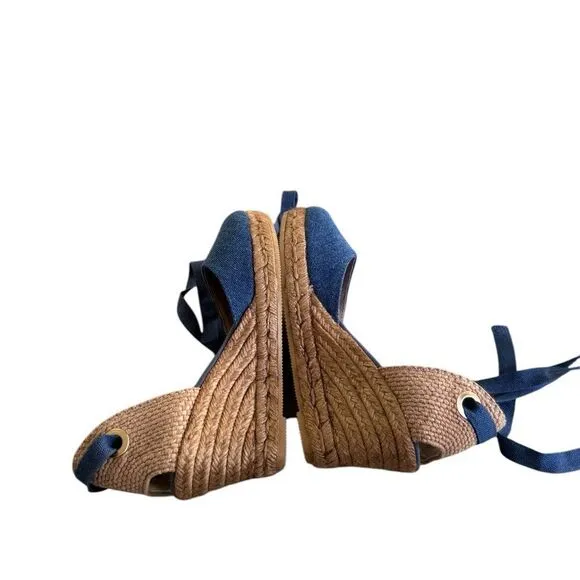 Viscata Barcelona Sagaro Canvas Espadrille Wedges in blue 37