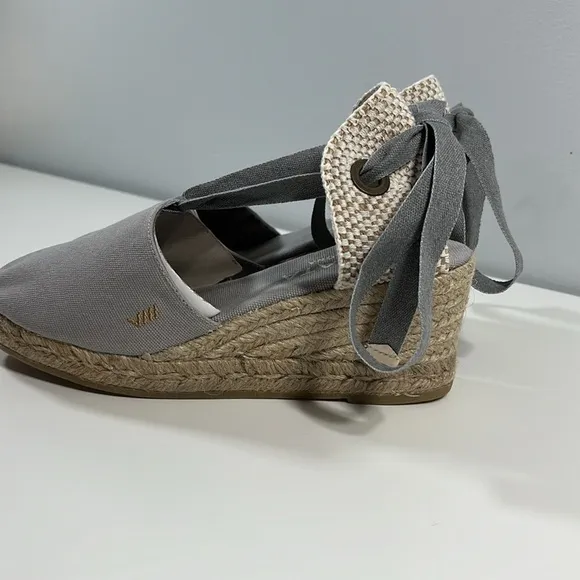 Viscata Fosca Suede Lace Up Espadrille Wedges Sz 8/39 NWOB Ankle Ties Summer