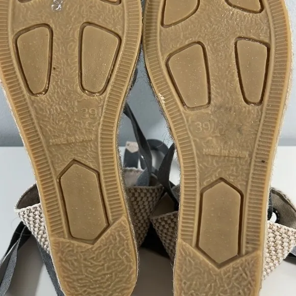 Viscata Fosca Suede Lace Up Espadrille Wedges Sz 8/39 NWOB Ankle Ties Summer