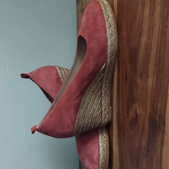Viscata Suede Wedge Espadrilles - Marquesa, Garnet, Size 42 (10)