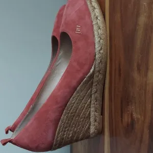 Viscata Suede Wedge Espadrilles - Marquesa, Garnet, Size 42 (10)