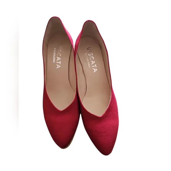 Viscata Sz 39 Roses Limited Edition Canvas V Cut Espadrille Wedges Sz 8 New SH35