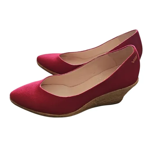 Viscata Sz 39 Roses Limited Edition Canvas V Cut Espadrille Wedges Sz 8 New SH35