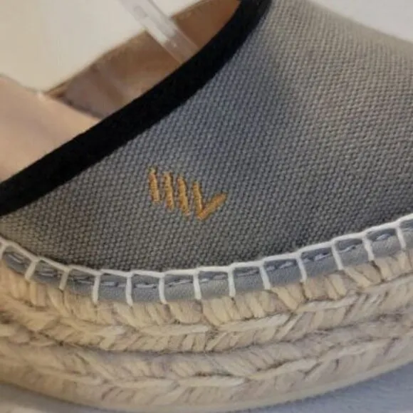 Viscata Tavallera Gray Canvas Platform Canvas Lace Up Wedge Espadrilles