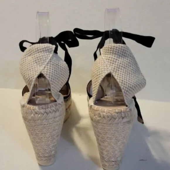 Viscata Tavallera Gray Canvas Platform Canvas Lace Up Wedge Espadrilles