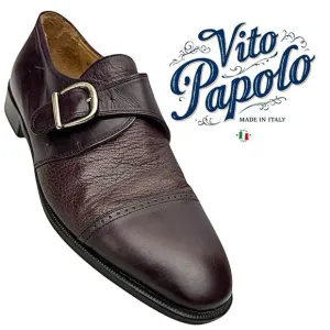 Vito Papolo Mens Shoes Loafers Cap Toe Monk Strap Brown Size 9 Medium Pre-Owned
