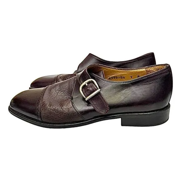 Vito Papolo Mens Shoes Loafers Cap Toe Monk Strap Brown Size 9 Medium Pre-Owned