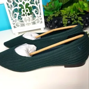Vivaia Malia Pointed Toe Flats Hunter Green