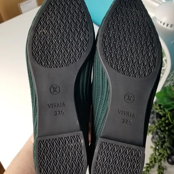 Vivaia Malia Pointed Toe Flats Hunter Green