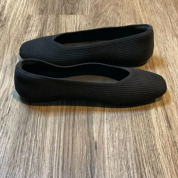 Vivaia‎ Margot 2.0 Square Toe V-Cut Womens Size 39W Ballet Flats Black