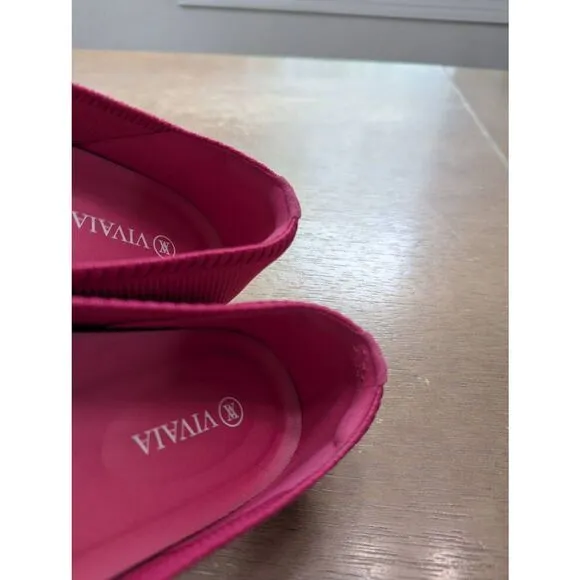 Vivaia Pointed Toe Ballet Flats Aria 5' women's 41.5 pink knitted comfort Pitata