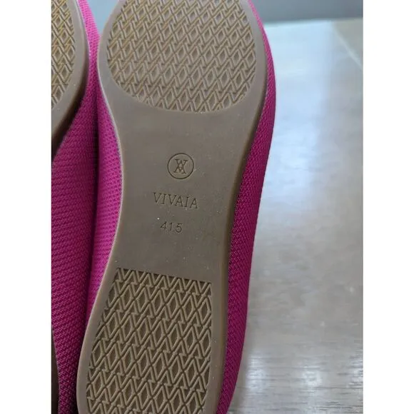 Vivaia Pointed Toe Ballet Flats Aria 5' women's 41.5 pink knitted comfort Pitata