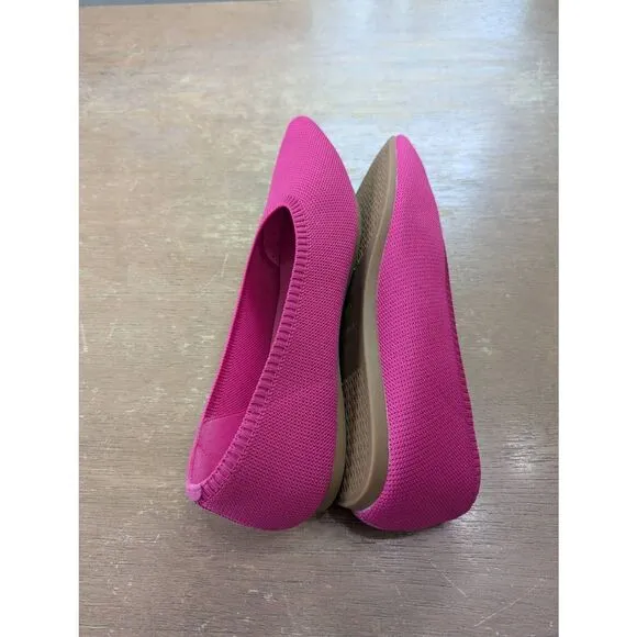 Vivaia Pointed Toe Ballet Flats Aria 5' women's 41.5 pink knitted comfort Pitata