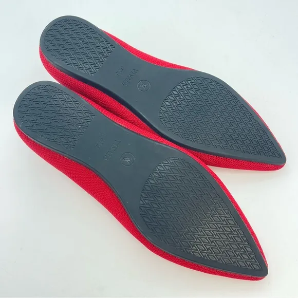 VIVAIA Ruby Red Pointed-Toe Breathable Mesh Ballet Flats Women’s Shoes | EU 37.5