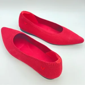 VIVAIA Ruby Red Pointed-Toe Breathable Mesh Ballet Flats Women’s Shoes | EU 37.5