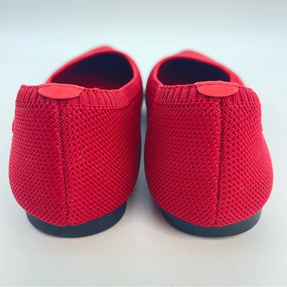 VIVAIA Ruby Red Pointed-Toe Breathable Mesh Ballet Flats Women’s Shoes | EU 37.5
