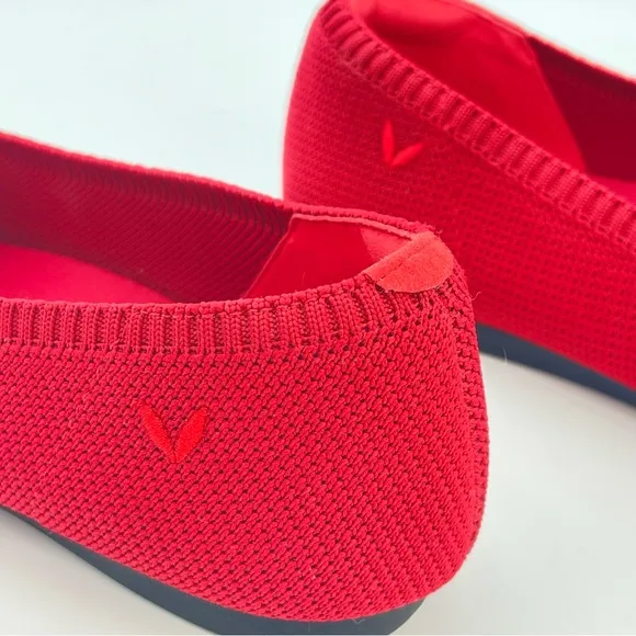 VIVAIA Ruby Red Pointed-Toe Breathable Mesh Ballet Flats Women’s Shoes | EU 37.5