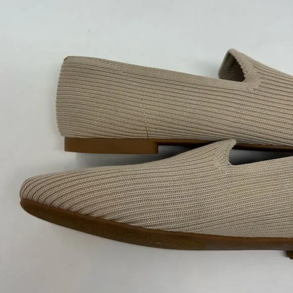 VIVAIA Samantha Classic Square-Toe Loafers Beige in Almond Size 8.5 39.5 Work
