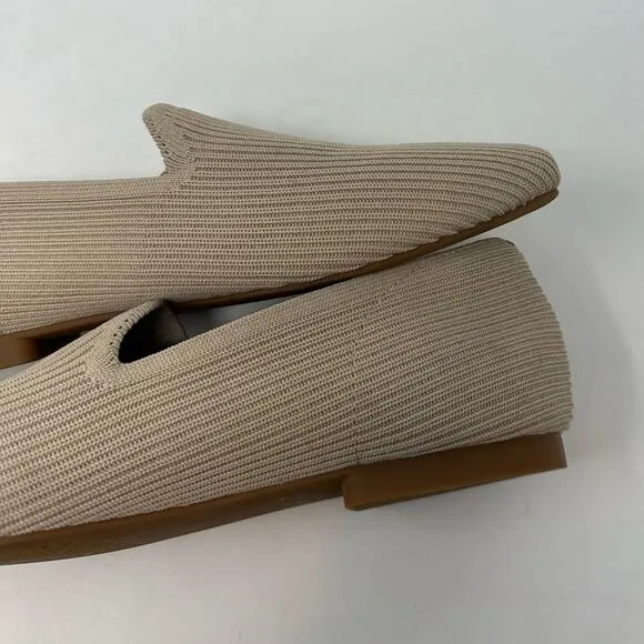 VIVAIA Samantha Classic Square-Toe Loafers Beige in Almond Size 8.5 39.5 Work