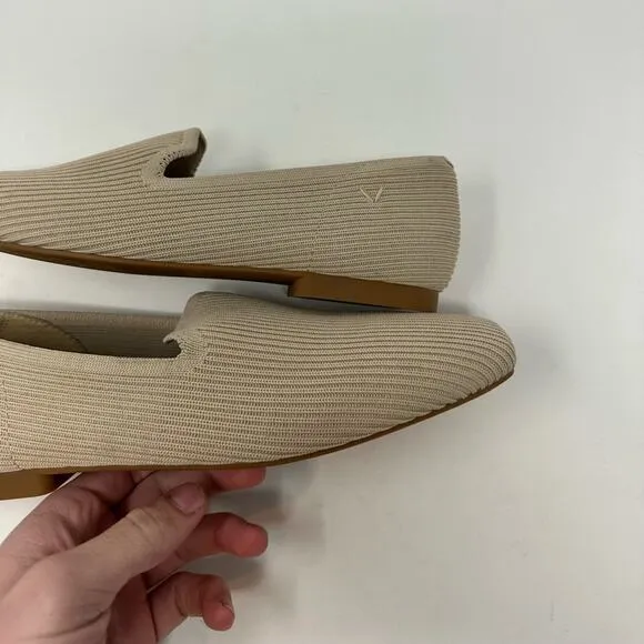 VIVAIA Samantha Classic Square-Toe Loafers Beige in Almond Size 8.5 39.5 Work