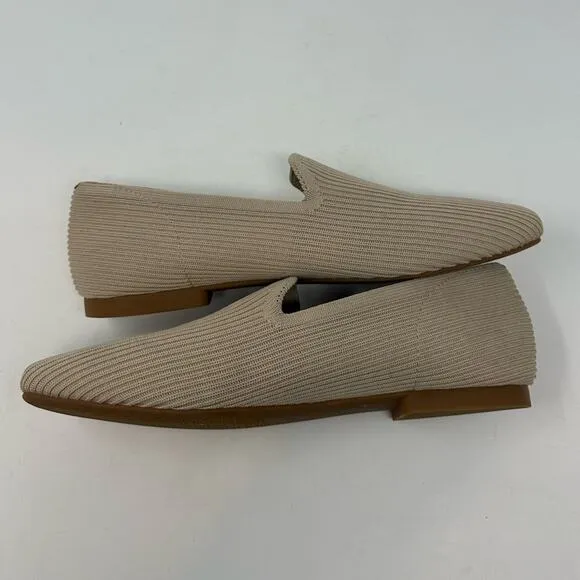 VIVAIA Samantha Classic Square-Toe Loafers Beige in Almond Size 8.5 39.5 Work