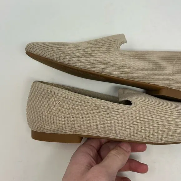 VIVAIA Samantha Classic Square-Toe Loafers Beige in Almond Size 8.5 39.5 Work