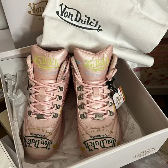 Von Dutch Pink High-Top Sneakers