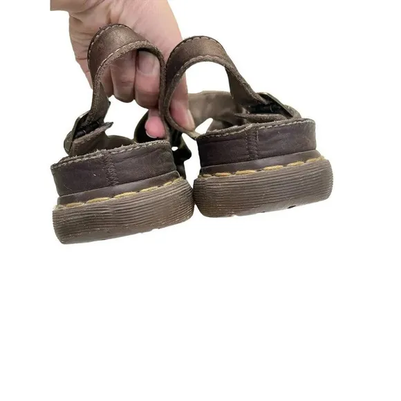 Vtg Dr Doc Martens Men 11 Chunky Heel Brown Y2K Fishermen Strappy Sandals Grunge