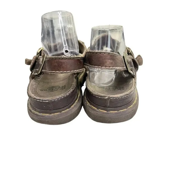 Vtg Dr Doc Martens Men 11 Chunky Heel Brown Y2K Fishermen Strappy Sandals Grunge