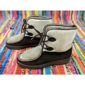 VTG Ski Lounger Women's 6 EU 37 Apres Ski Snow Boots Faux Fur Suede Italy EUC