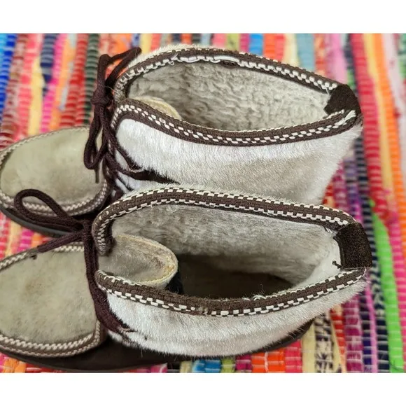 VTG Ski Lounger Women's 6 EU 37 Apres Ski Snow Boots Faux Fur Suede Italy EUC
