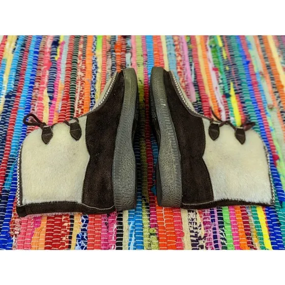 VTG Ski Lounger Women's 6 EU 37 Apres Ski Snow Boots Faux Fur Suede Italy EUC