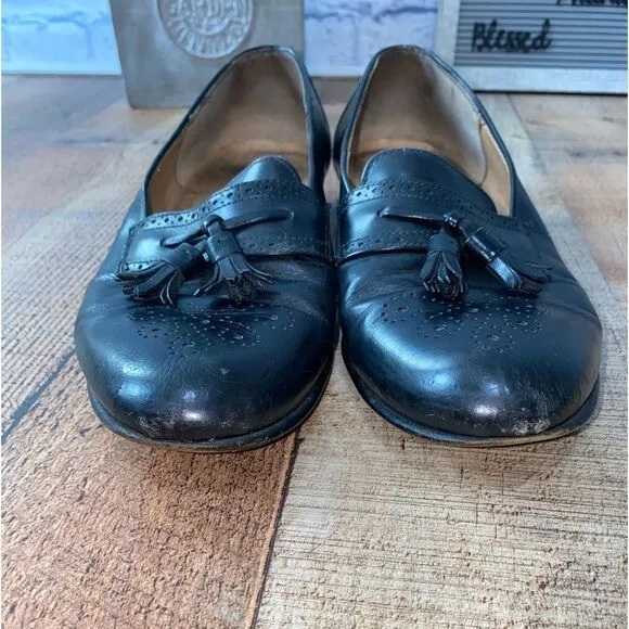 Vtg 80s Salvatore Ferragamo Wing Tip Tassel Loafers