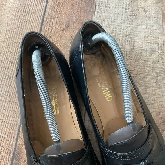 Vtg 80s Salvatore Ferragamo Wing Tip Tassel Loafers