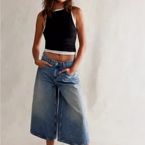 We the free high top wide crop jeans