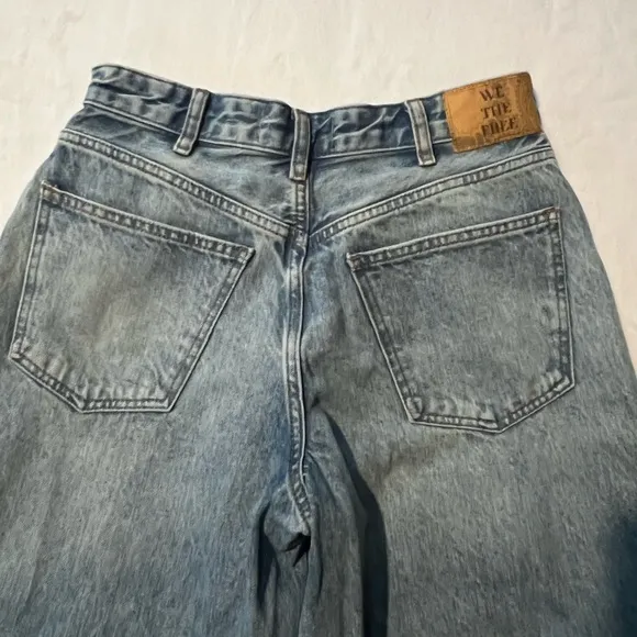 We the free high top wide crop jeans