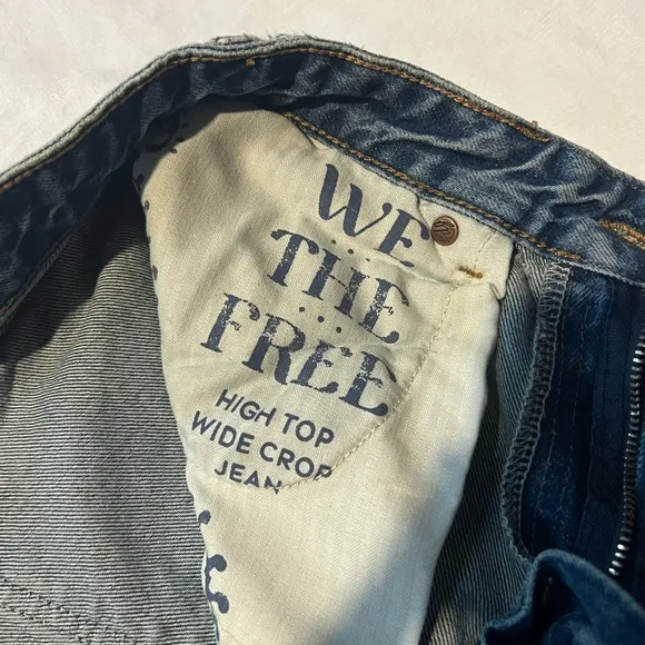 We the free high top wide crop jeans