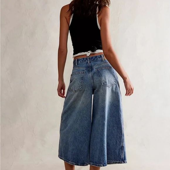 We the free high top wide crop jeans