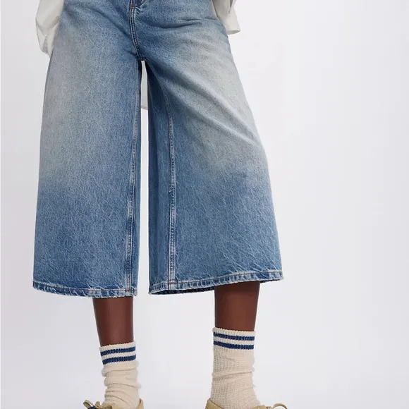 We the free high top wide crop jeans