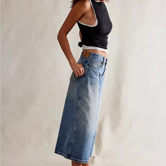 We the free high top wide crop jeans