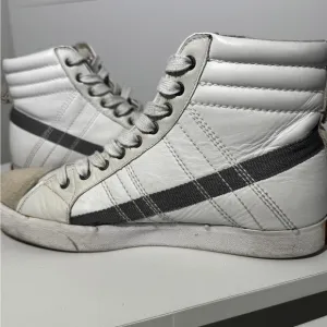 White &amp; Gray Diesel High-Top Sneakers
