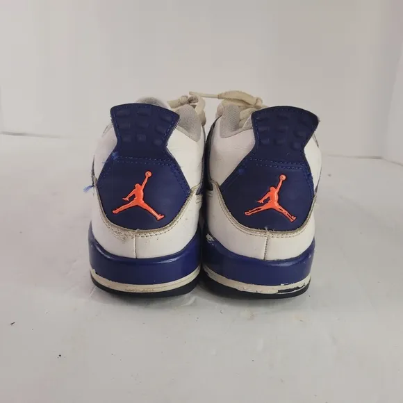 White and Blue Chunky Sneakers with Multi-layered Sole