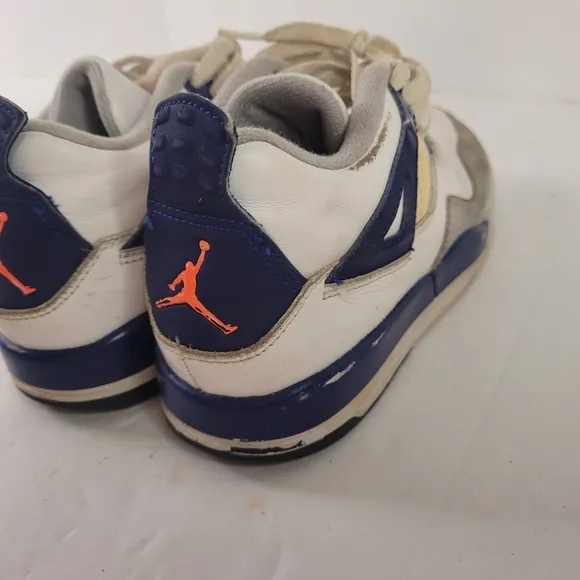 White and Blue Chunky Sneakers with Multi-layered Sole