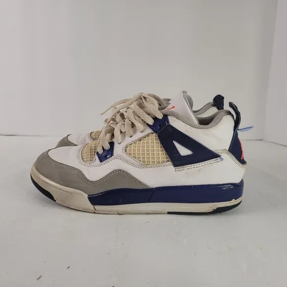 White and Blue Chunky Sneakers with Multi-layered Sole