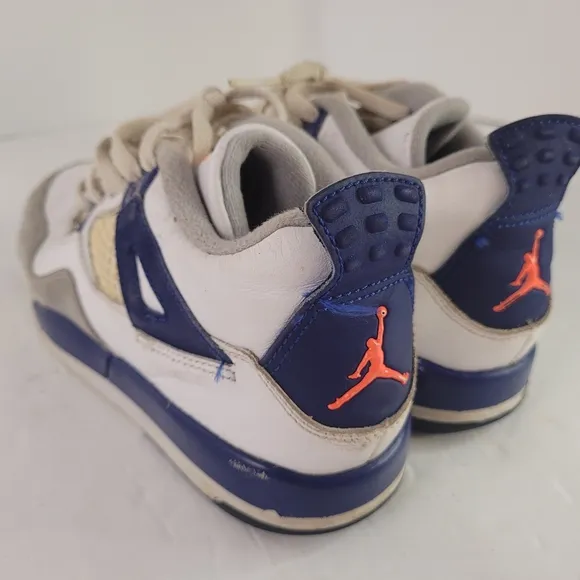 White and Blue Chunky Sneakers with Multi-layered Sole