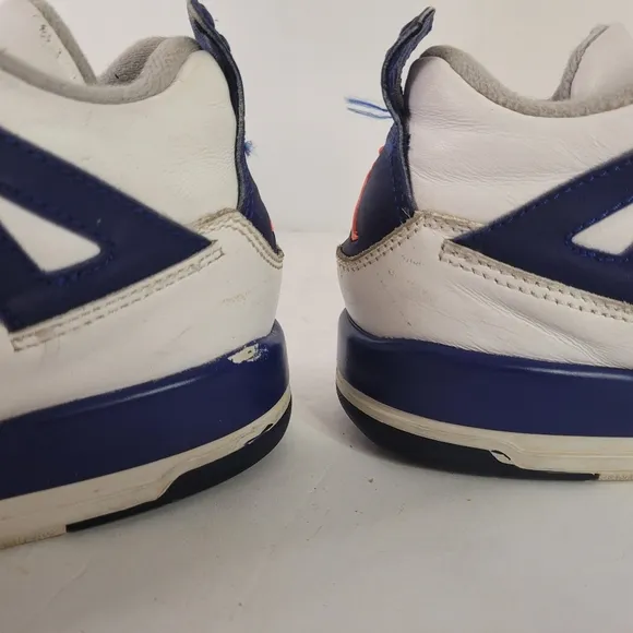 White and Blue Chunky Sneakers with Multi-layered Sole