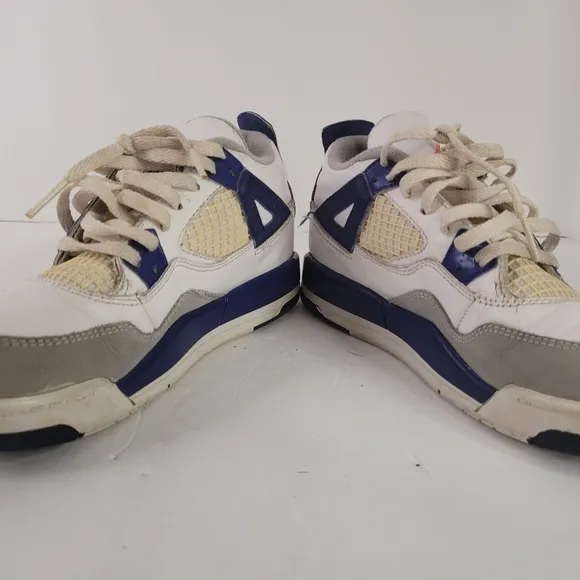 White and Blue Chunky Sneakers with Multi-layered Sole