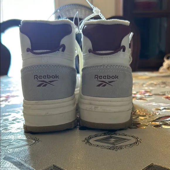 White and Gray High-Top Sneakers